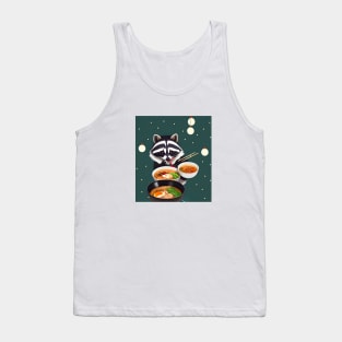 raccoon eat ramen on christmas silly funny sticker Tank Top